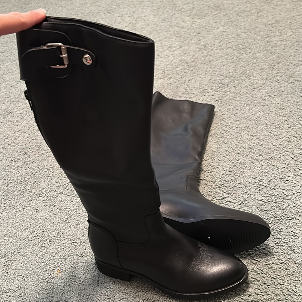 Black leather upper boots, women’s size 7, Edie style